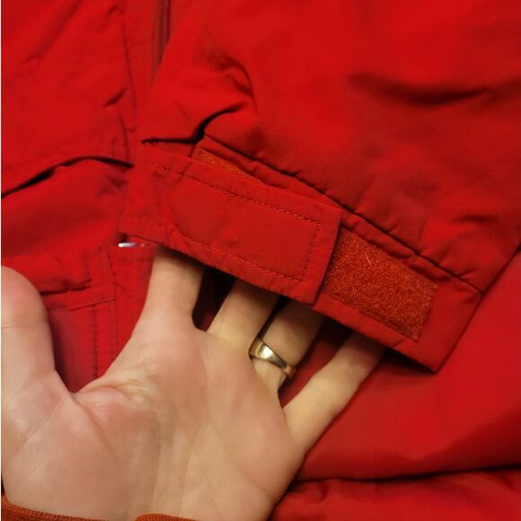 Vintage LL Bean Men’s Red Hooded Anorak Jacket L Full Zip Rain Windbreaker EUC - Picture 6 of 10